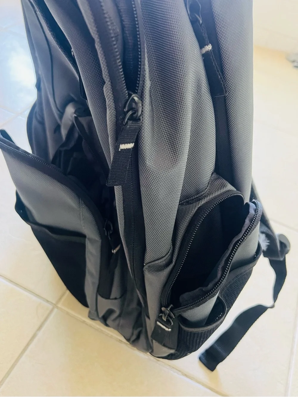 Targus Gray and Black Large Travel Backpack 5 layers